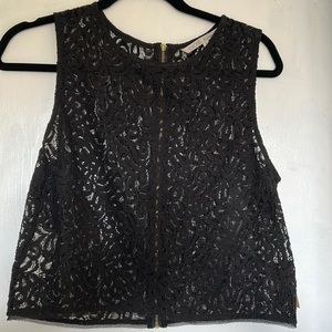 Rachel Rachel Roy Lace Zip back blouse Size: 8 Color: Black